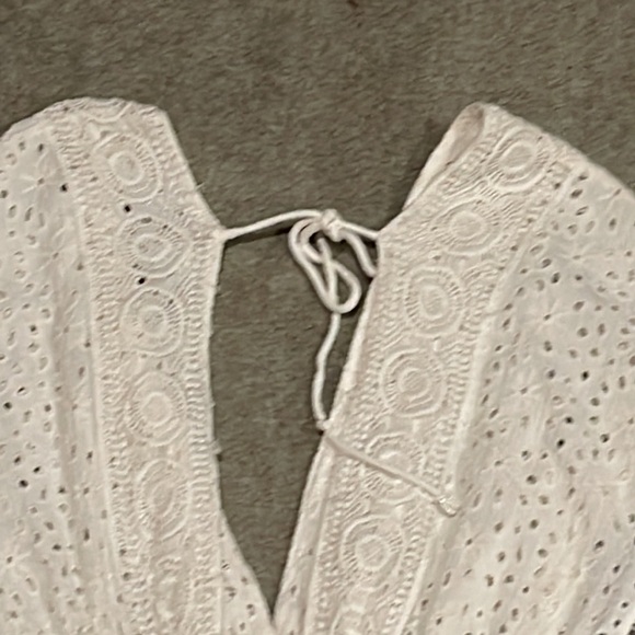 Surf Gypsy white 100% cotton V-Neck dress / Cover-Up M - Picture 6 of 7